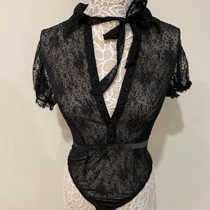 Victoria’s Secret Black Chiffon Leotard